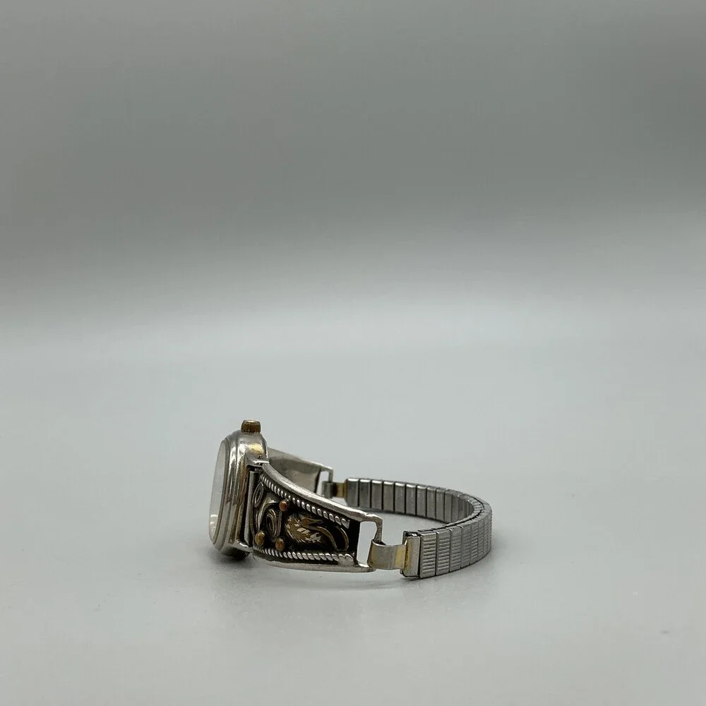 Q&Q Native American Sterling 12KGF Tips Womens Watch 21mm New Battery